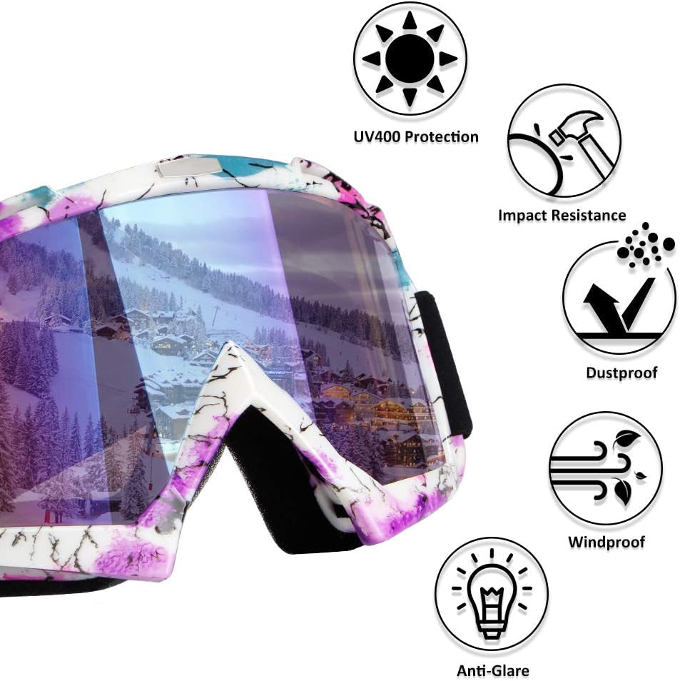 Motorcycle Goggles ATV Goggles Motocross Goggles Windproof Dirt Bike Goggles Dustproof off Road Goggles Scratch Resistant PU Helmet MX Goggles Skiing Goggles Protective Safety Glasses Racing Goggles