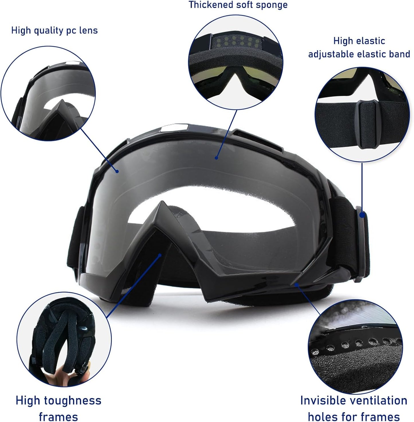 Motorcycle Dirt Bike Skiing Riding Windproof Racing Motocross Goggles