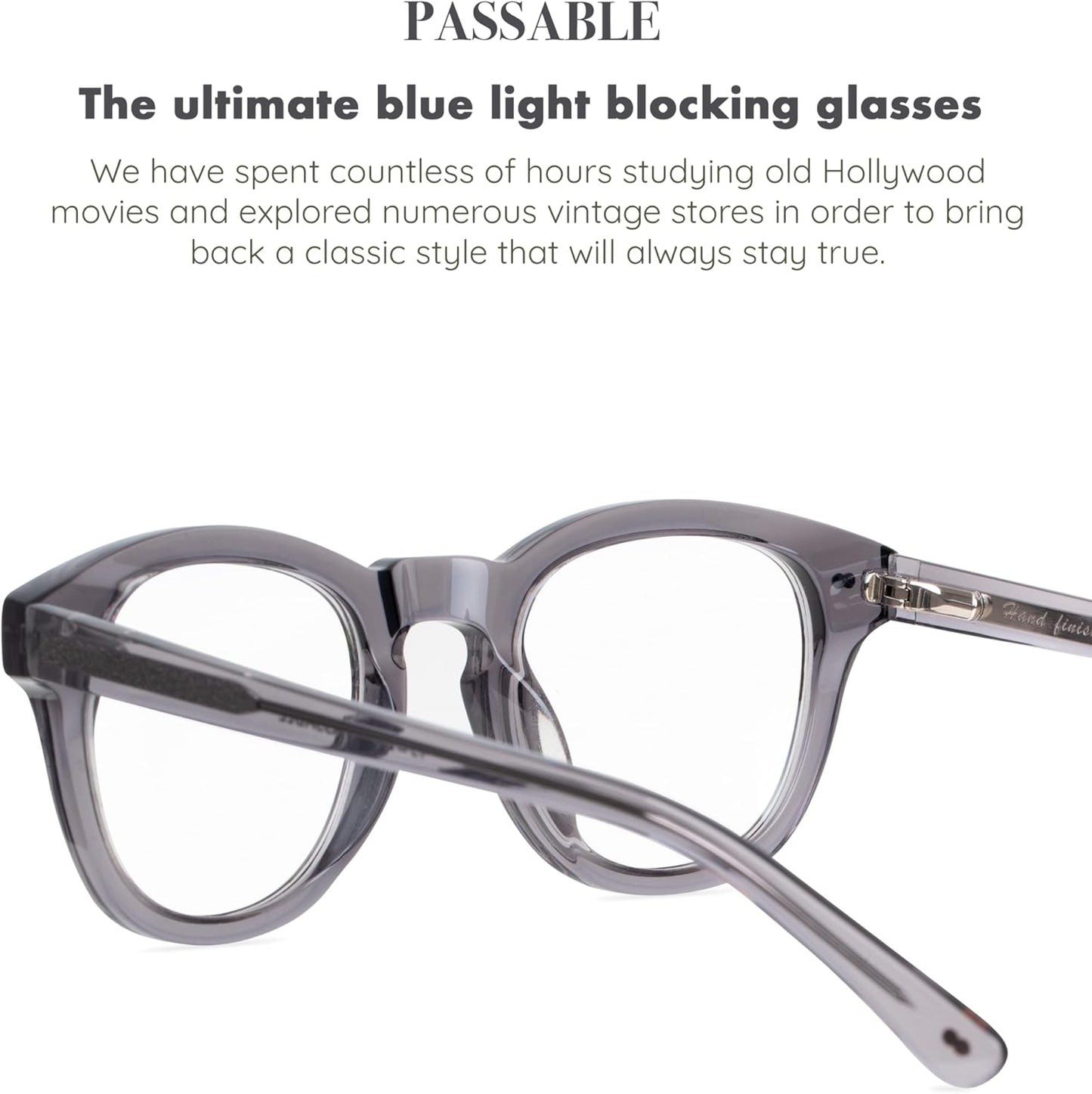 - Passable Grey Tonic - Danish Design Blue Light Glasses for Men & Women - Fashion Designer Glasses - Computer Glasses - Unisex - Non Prescription - Prescription Ready