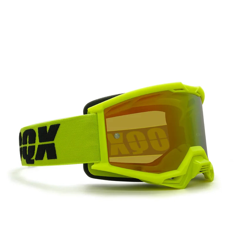 IOQX Motocross Gold Goggles Cycling MX ATV Motorcycle Helmet Glasses Off-Road Racing Riding Goggles Dirt Bike Gear Moto Glasses