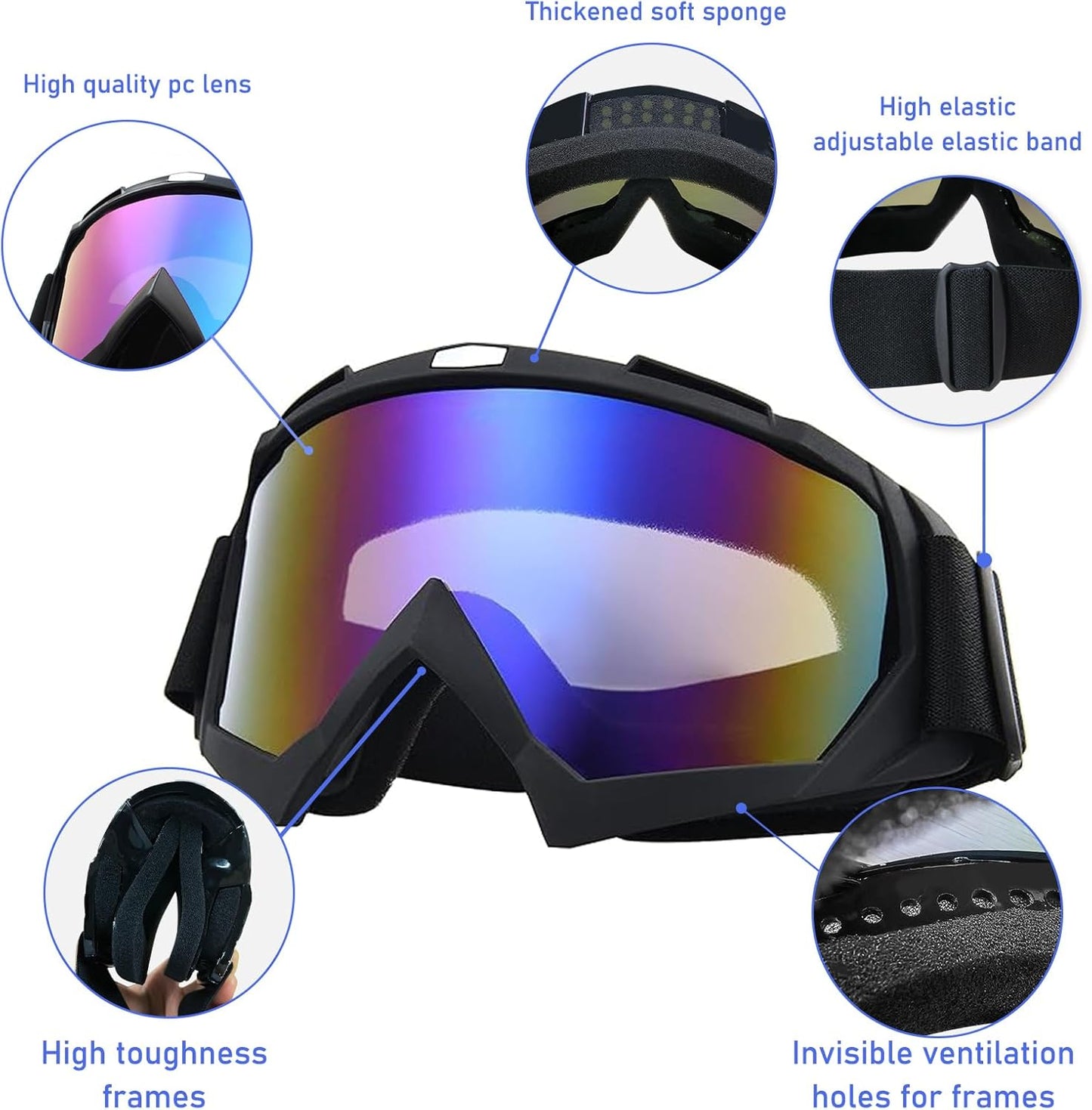 Motorcycle Dirt Bike Skiing Riding Windproof Racing Motocross Goggles