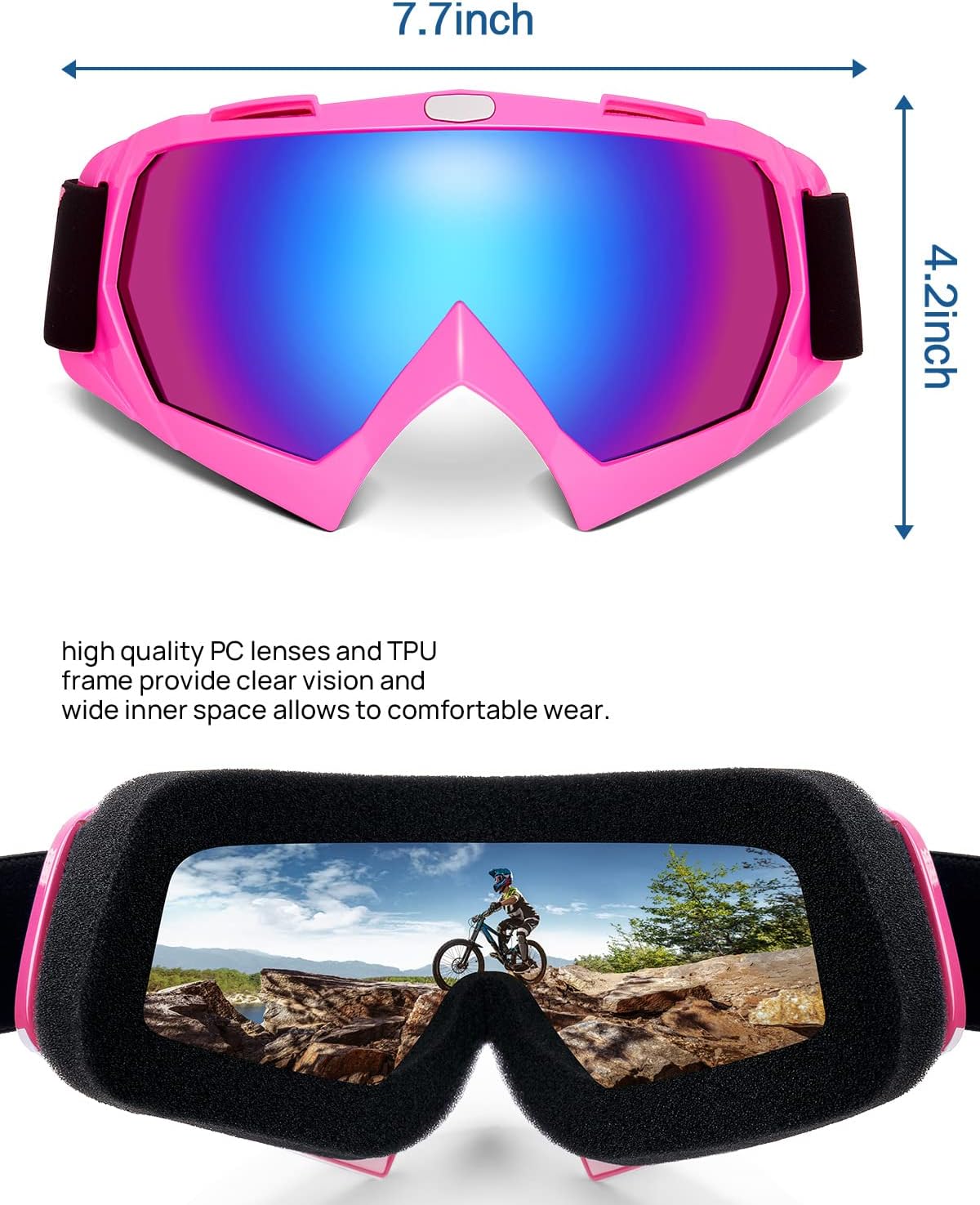 Dirt Bike Goggles - Motocross & ATV/UTV Goggles with anti UV Protection