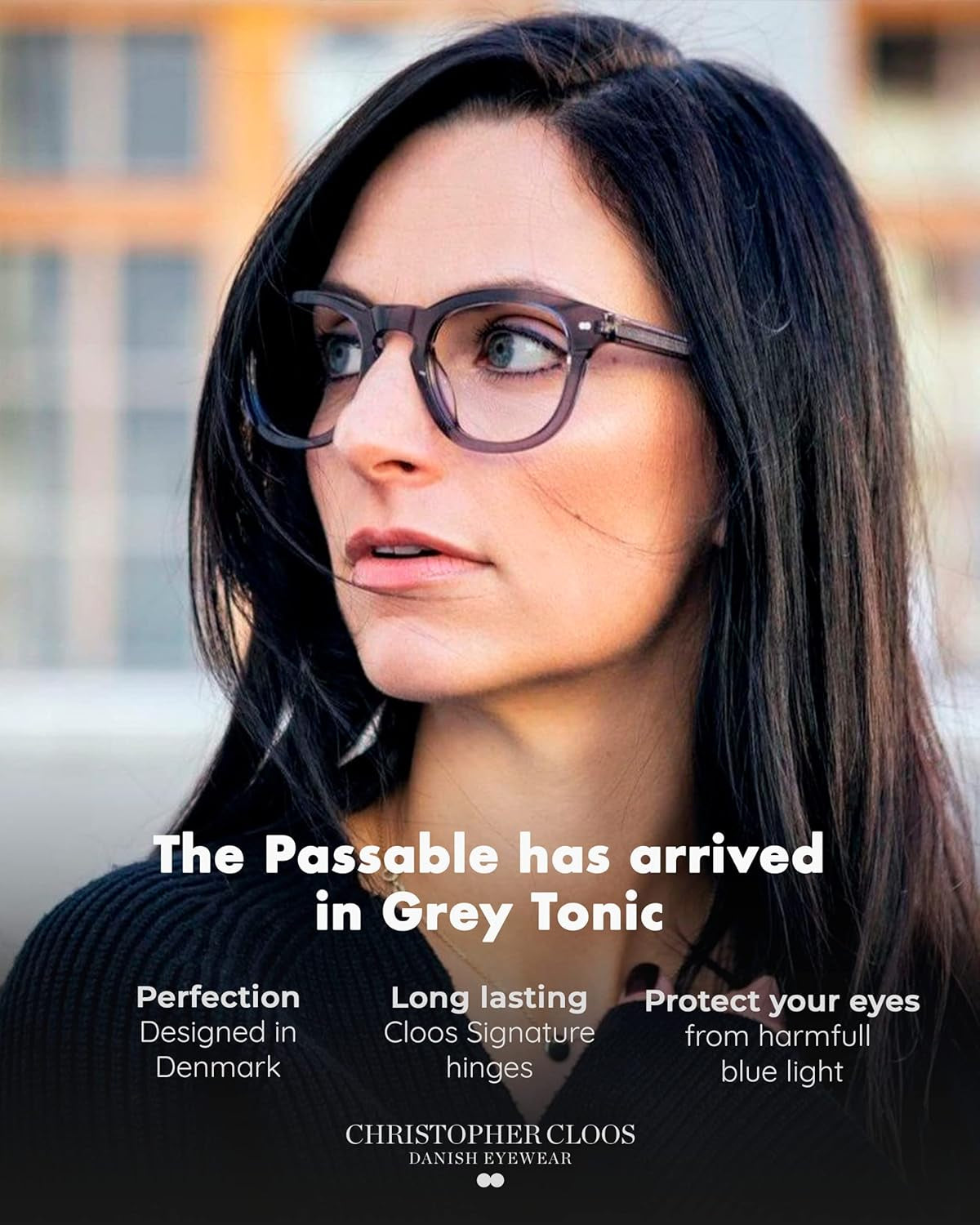 - Passable Grey Tonic - Danish Design Blue Light Glasses for Men & Women - Fashion Designer Glasses - Computer Glasses - Unisex - Non Prescription - Prescription Ready