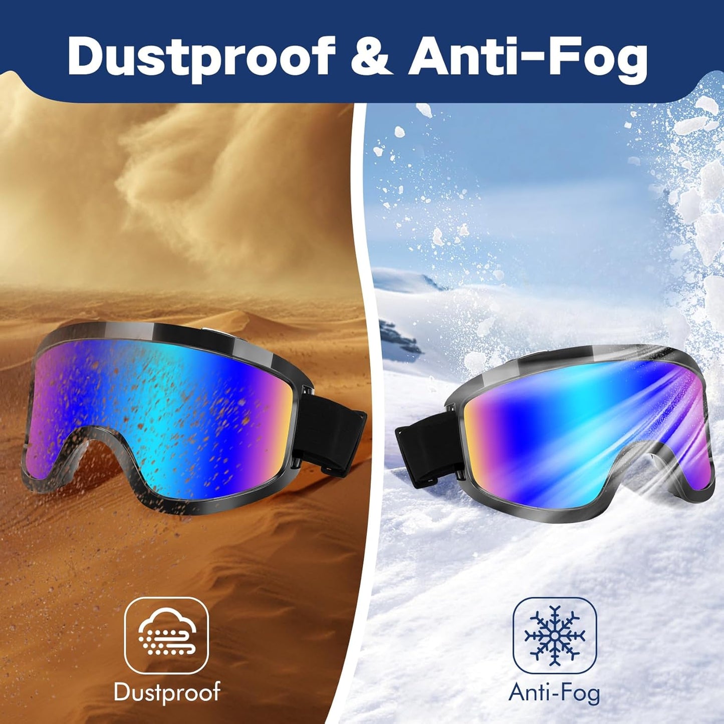 Dirt Bike & ATV Goggles - 2 Pack Riding & Ski Goggles