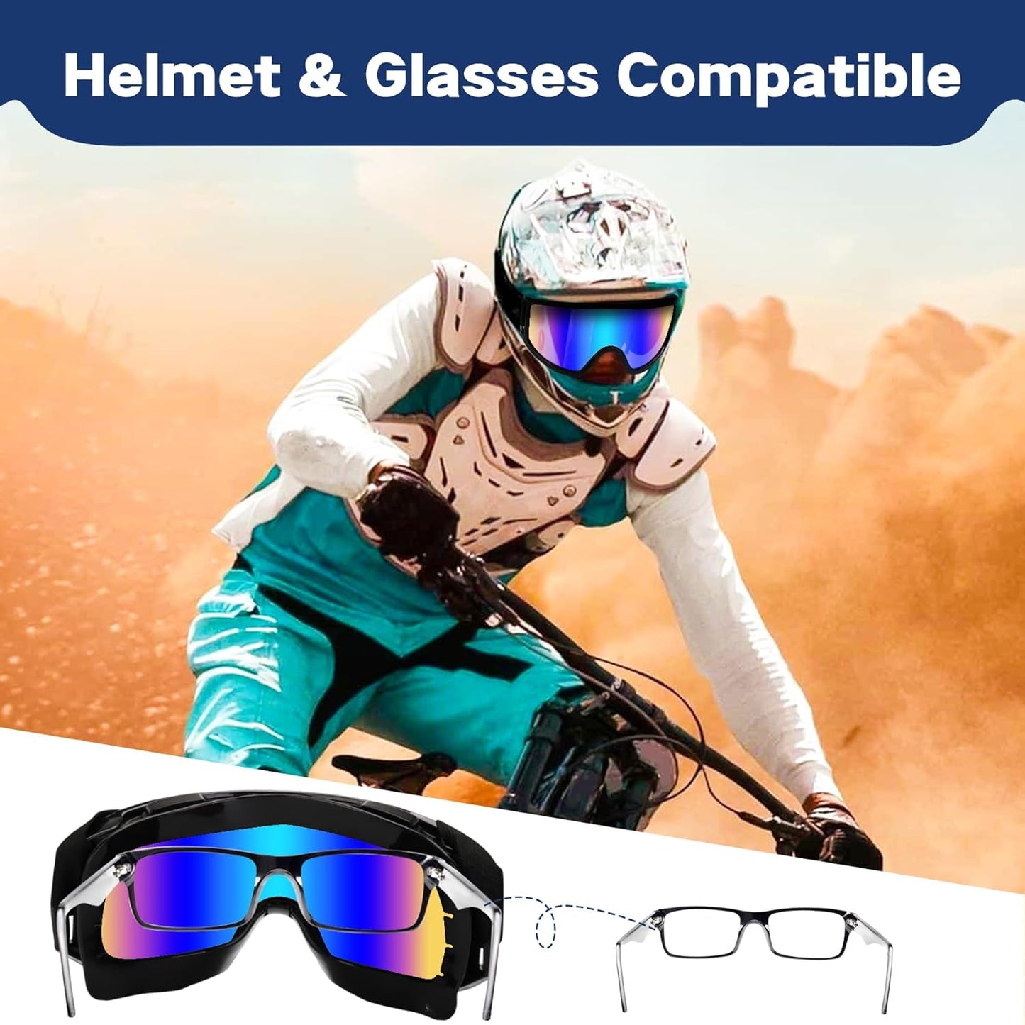 Dirt Bike & ATV Goggles - 2 Pack Riding & Ski Goggles