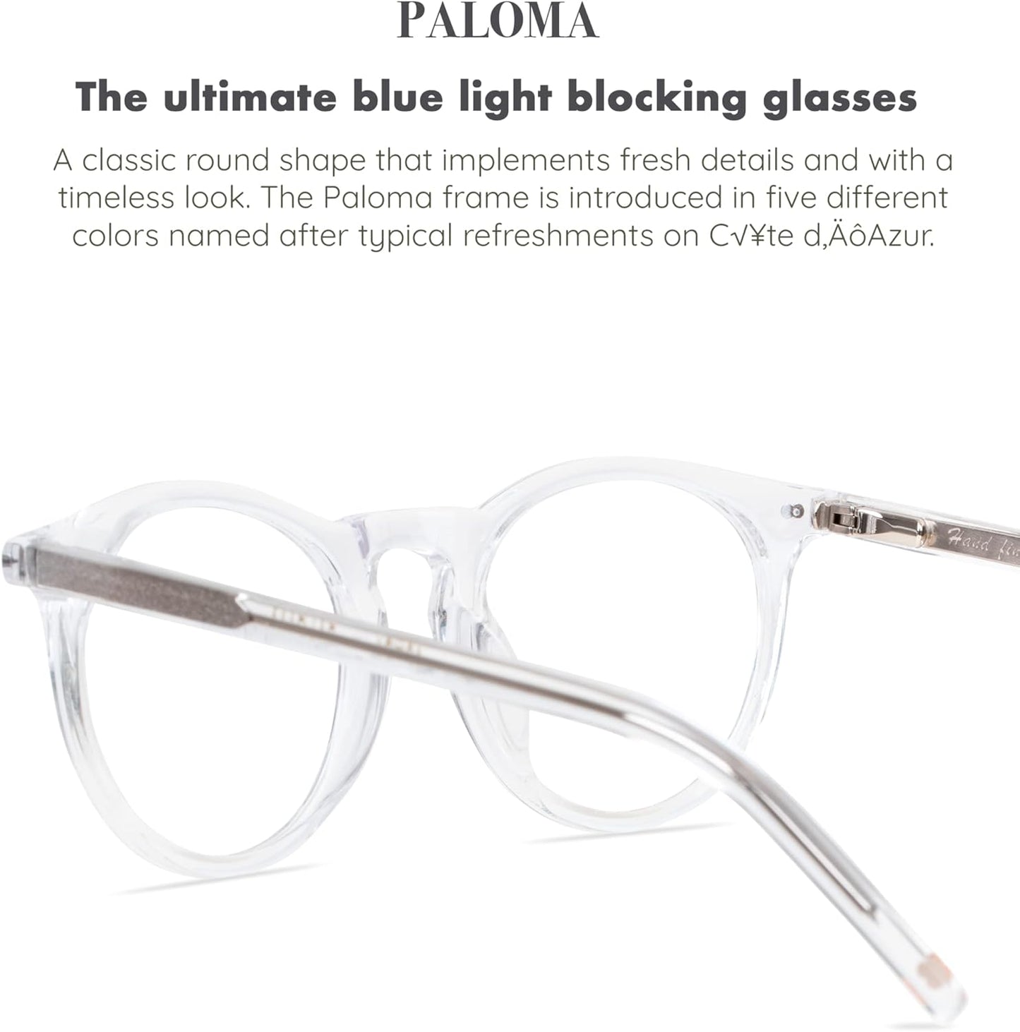 - Paloma on the Rocks - Danish Design Blue Light Glasses for Men & Women - Fashion Designer Glasses - Computer Glasses - Unisex - Non Prescription - Prescription Ready