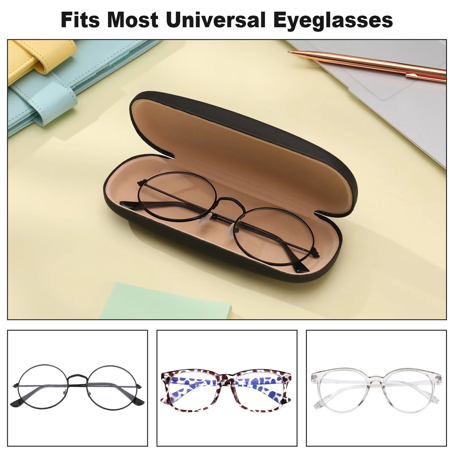 3 Packs Eyeglasses Case, Unisex Hard Shell Eye Glasses Case, 6.3 *2.36 *1.37 Inch Protective Case for Glasses, Sunglasses Case for Men Women