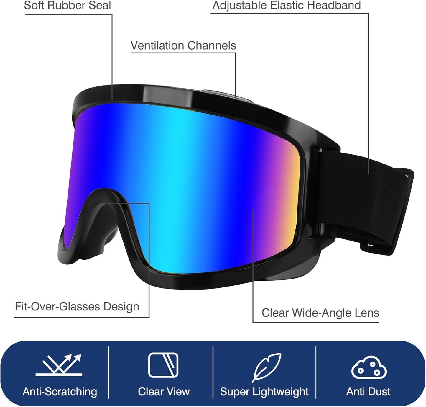 Dirt Bike & ATV Goggles - 2 Pack Riding & Ski Goggles