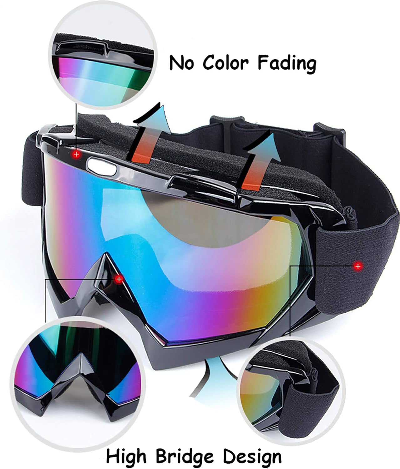 Motorcycle Motocross Racing Goggle Dirtbike Cycling Goggles Skiing Adjusted Strap KG31
