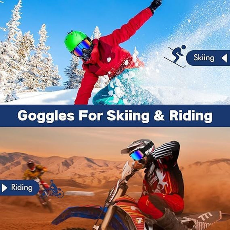 Dirt Bike & ATV Goggles - 2 Pack Riding & Ski Goggles