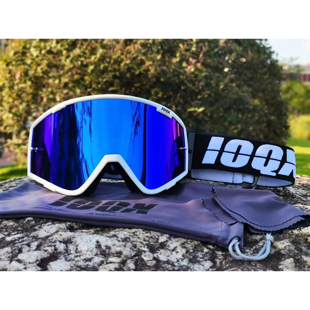IOQX Motocross Gold Goggles Cycling MX ATV Motorcycle Helmet Glasses Off-Road Racing Riding Goggles Dirt Bike Gear Moto Glasses