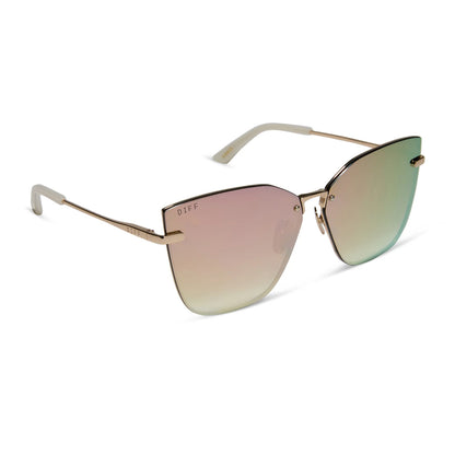 EMILY in PARIS - MINDY + STAGE LIGHTS GOLD + IRIDESCENT MIRROR SUNGLASSES