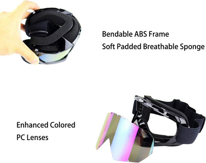 Motorcycles Goggles Dirt Bike Glasses ATV Googles off Road Riding Goggles for Man Woman Adults Youth
