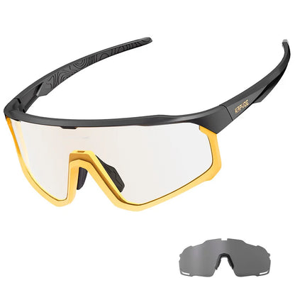 1 Glasses with 2 Modes Photochromic Polarized Cycling Goggles 2 Lens Bike MTB Bicycle Sunglasses Sport Fishing Running Glasses