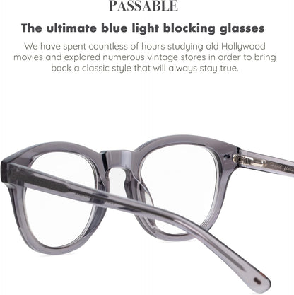 - Passable Grey Tonic - Danish Design Blue Light Glasses for Men & Women - Fashion Designer Glasses - Computer Glasses - Unisex - Non Prescription - Prescription Ready