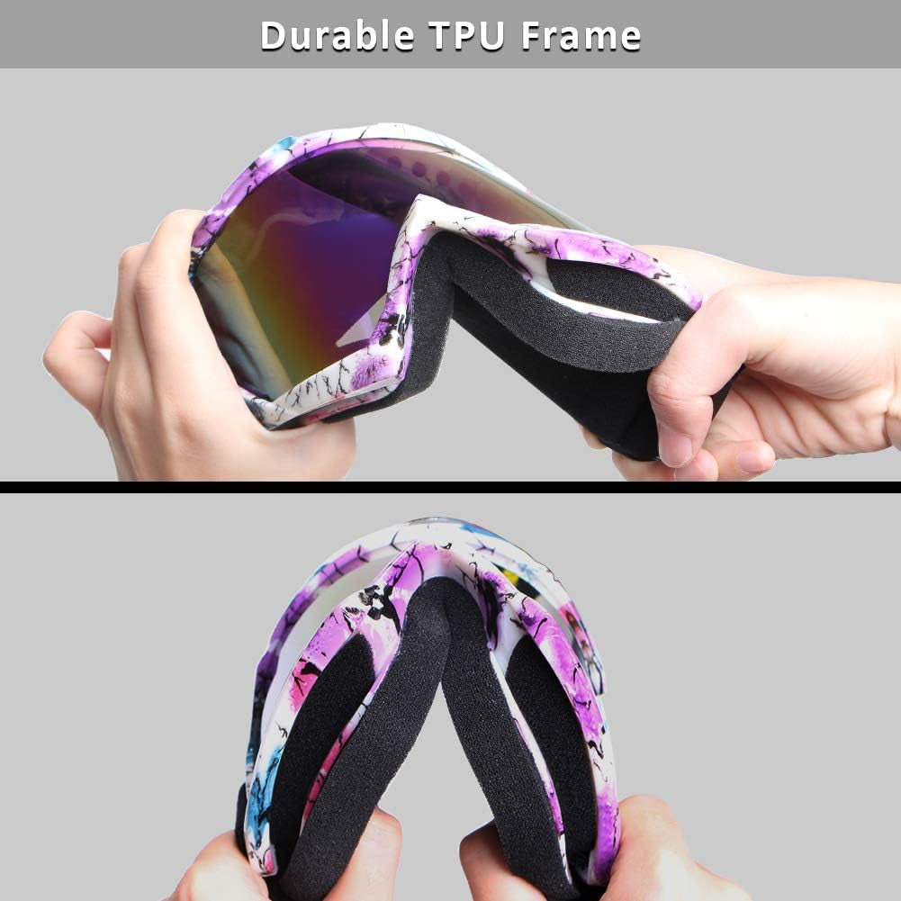 Motorcycle Goggles ATV Goggles Motocross Goggles Windproof Dirt Bike Goggles Dustproof off Road Goggles Scratch Resistant PU Helmet MX Goggles Skiing Goggles Protective Safety Glasses Racing Goggles