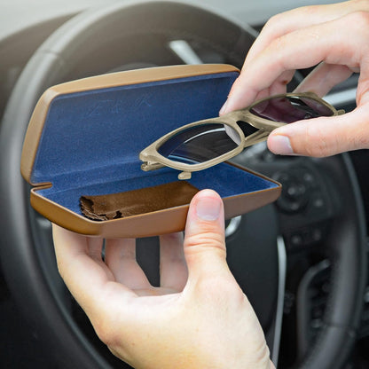 Glasses Case with Customizable Colors - Sturdy Sunglasses Case Includes Free Glasses Cleaning Cloth