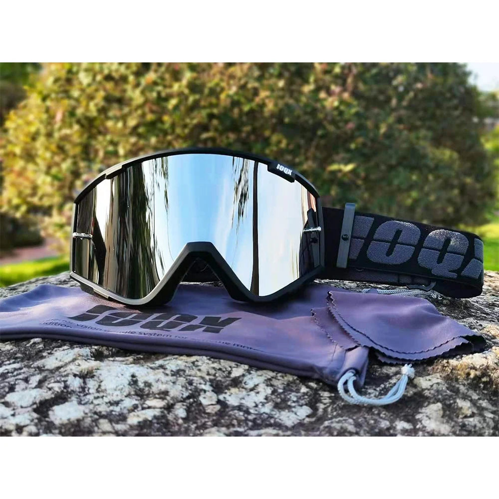 IOQX Motocross Gold Goggles Cycling MX ATV Motorcycle Helmet Glasses Off-Road Racing Riding Goggles Dirt Bike Gear Moto Glasses