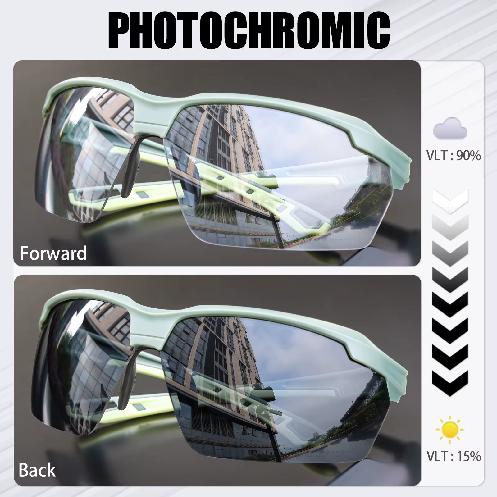 SCVCN Photochromic Cycling Glasses UV400 Outdoor Sports Running Glasses Men MTB Cycling Sunglasses Women Road Bike Glasses