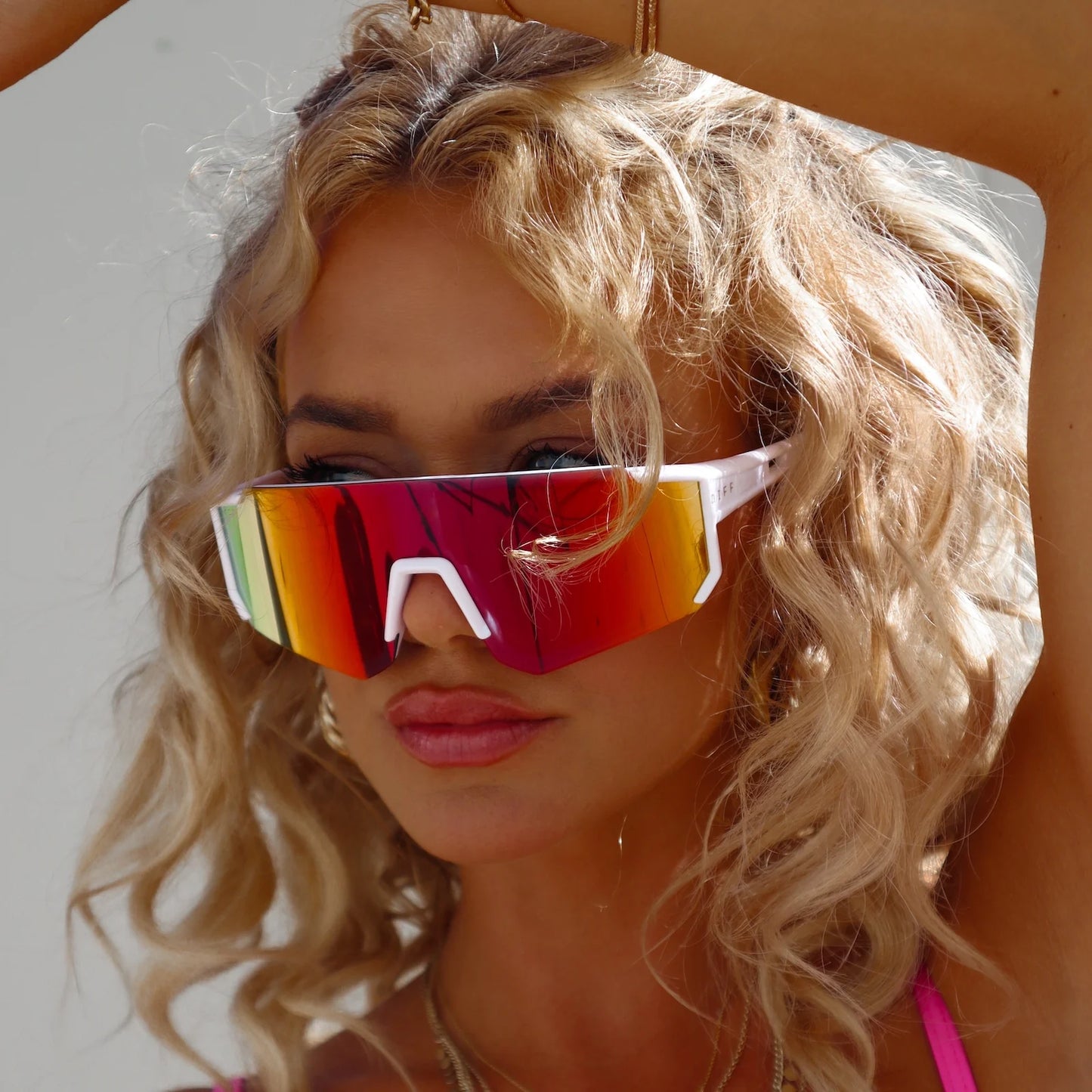 HEAT - MATTE WHITE + SUNSET MIRROR + POLARIZED SUNGLASSES