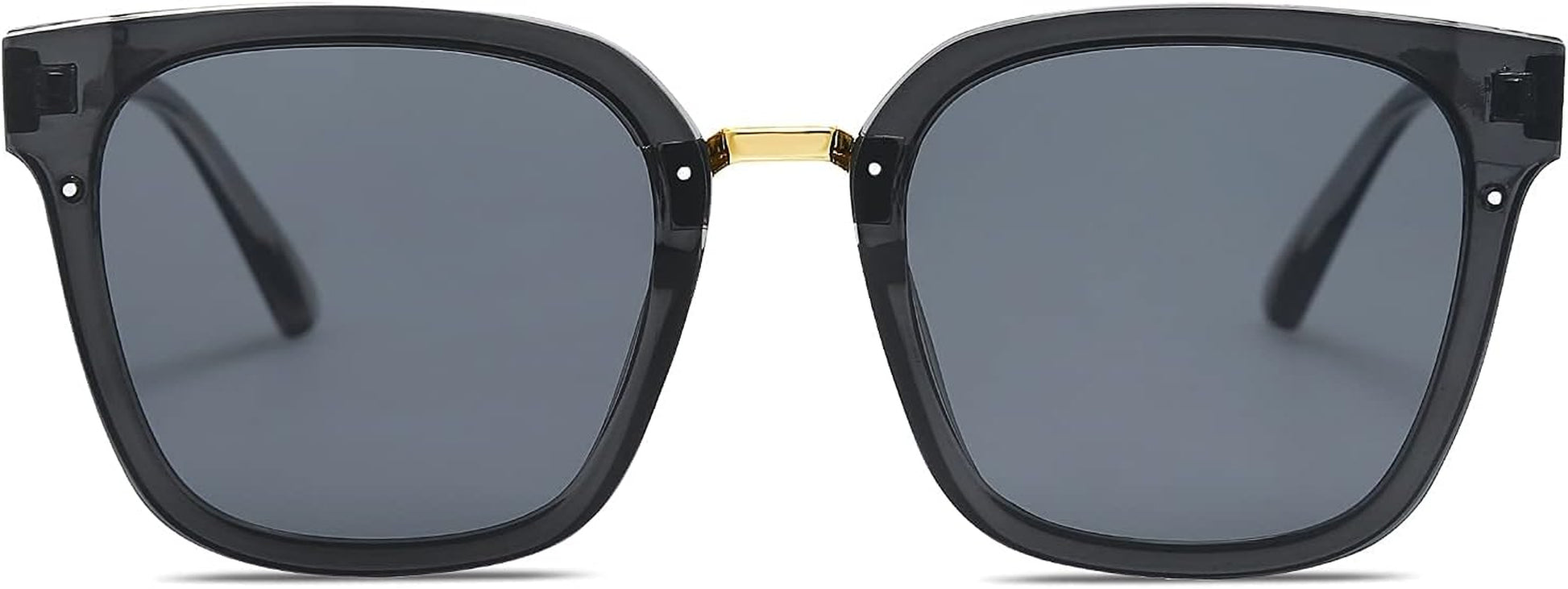 Oversized Trendy Square Sunglasses for Women Fashion Shades Sunnies SJ2116 with Clear Grey Frame/Grey Lens