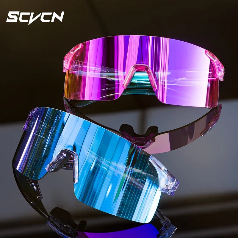 SCVCN New HD Cycling Sunglasses Sports Running Glasses Men'S Women Mountain Bicycle Glasses Outdoor UV400 Bike Eyewear