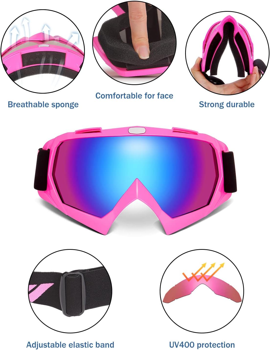 Dirt Bike Goggles - Motocross & ATV/UTV Goggles with anti UV Protection