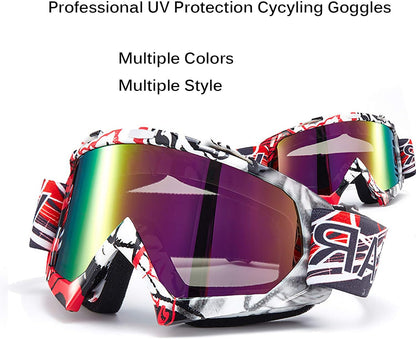 Excite Bike Goggles Dirt Bike off Road Motocross Motorcycle Motorbike Safety Glasses anti UV Anti-Scratch Dustproof Windproof Cycling Racing Riding Skiing for Men Women Kids Adults Ql036-Tinted KG3