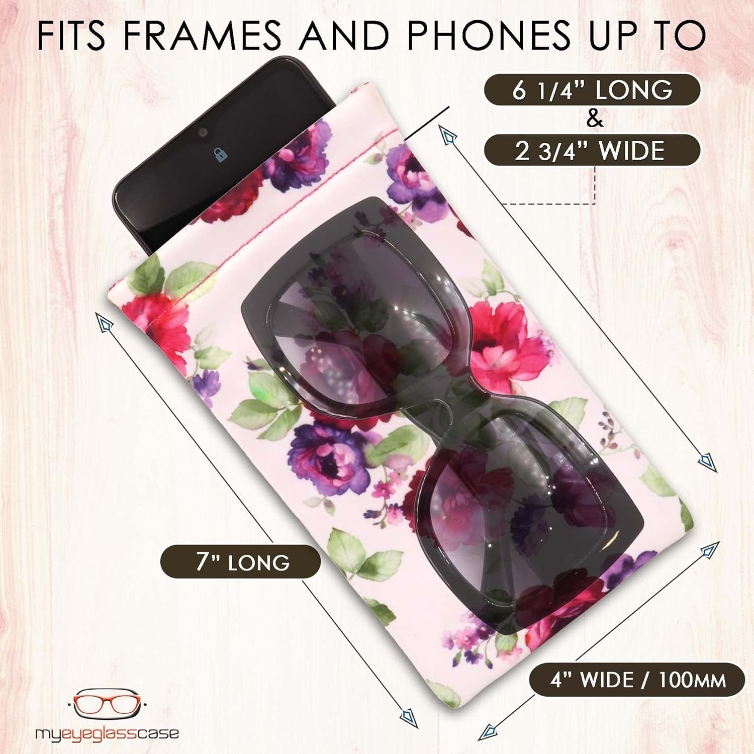 Soft Sunglasses Case | Large Glasses Case Holder - Eyeglass Pouch Squeeze Top | Glasses Pouch Lightweight Extra Layers