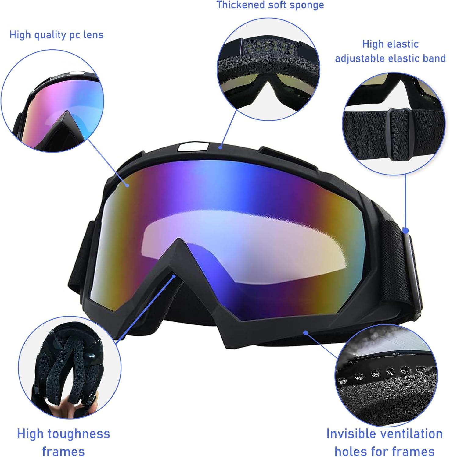 Motorcycle Dirt Bike Skiing Riding Windproof Racing Motocross Goggles
