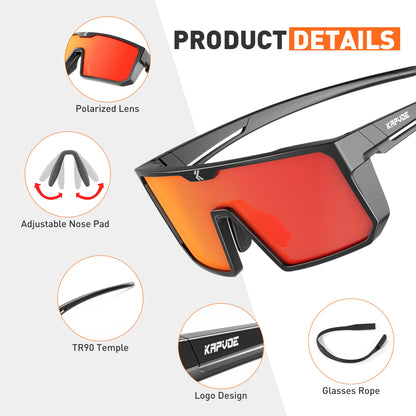 KAPVOE Polarized Sunglasses Sports Glasses Fashion  Glasses Man Luxury Motorcycle Goggles Outdoor Cycling UV400 Sunglasses