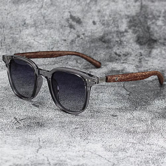 New Men Vintage Wooden Frame Sunglasses Classic Brand Sunglasses Coating Lens Men Polarized UV Protections Driving Eyewear 2025