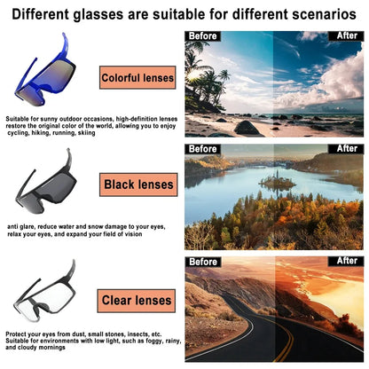 Cycling Sunglasses Women Men Long Distance anti Fog Riding Eyewear Mountain Bike Road Bicycle Glasses Outdoor Lenses Box