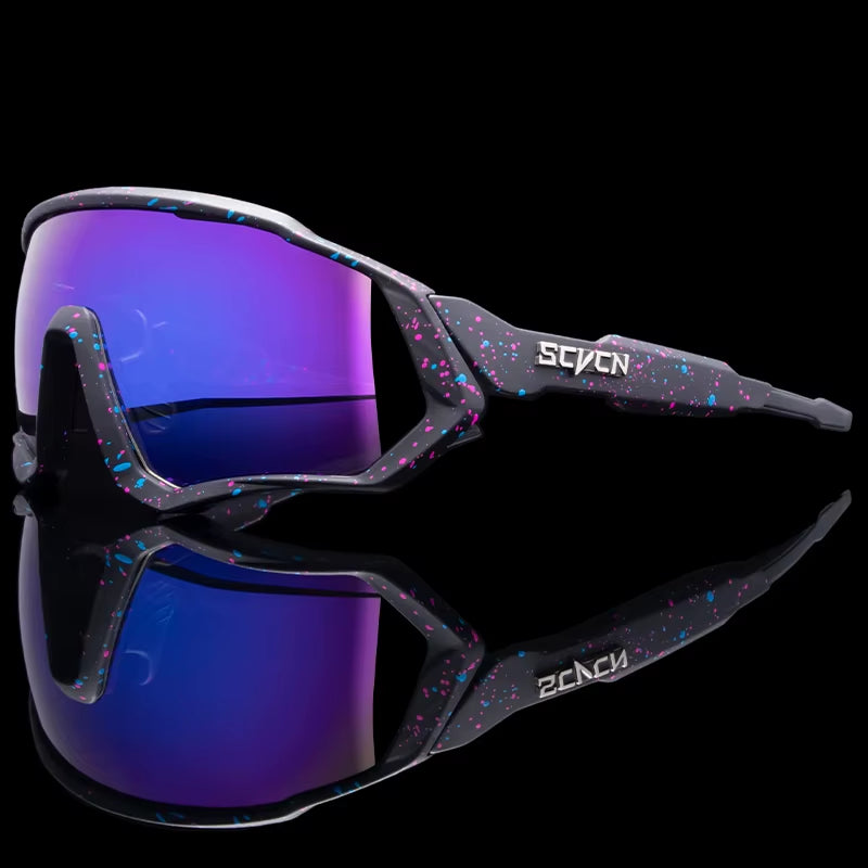 SCVCN UV400 Sport Cycling Glasses Road Sunglasses Bicycle Eyewear Mountain Bike MTB Cycl Goggles Running Glasses