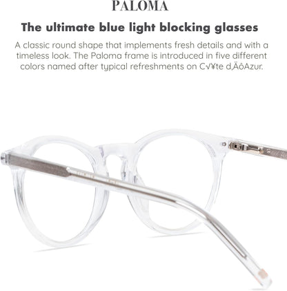 - Paloma on the Rocks - Danish Design Blue Light Glasses for Men & Women - Fashion Designer Glasses - Computer Glasses - Unisex - Non Prescription - Prescription Ready