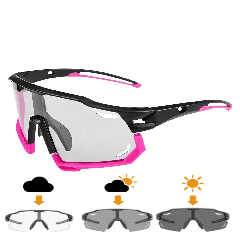 Cycling Glasses Photochromic Sunglasses Men Women Mountain Bike Road Glasses MTB Photocromatic Glasses Sports Running Goggles