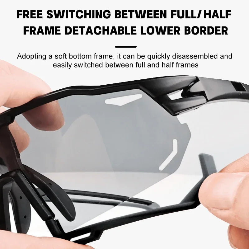 Cycling Glasses Photochromic Sunglasses Men Women Mountain Bike Road Glasses MTB Photocromatic Glasses Sports Running Goggles