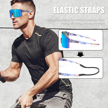 SCVCN New HD Cycling Sunglasses Sports Running Glasses Men'S Women Mountain Bicycle Glasses Outdoor UV400 Bike Eyewear
