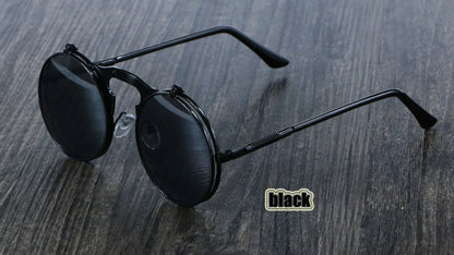 3057 Steampunk Sunglasses round Metal Women Style Retro Flip Circular Double Metal Sun Glasses Men CIRCLE SUN GLASSES