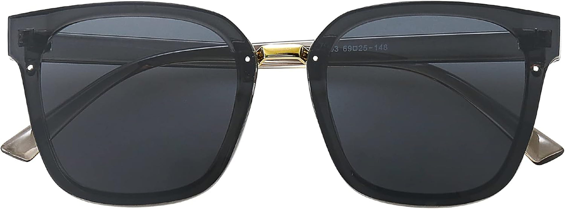 Oversized Trendy Square Sunglasses for Women Fashion Shades Sunnies SJ2116 with Clear Grey Frame/Grey Lens