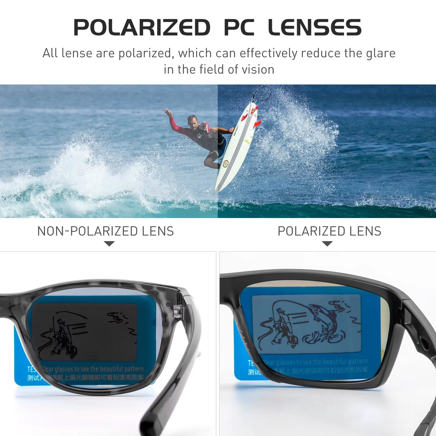 KAPVOE Polarized Glasses Men Women Fishing Goggles Camping Hiking Road Driving Eyewear Sport Sunglasses Bicycle Running Glasses