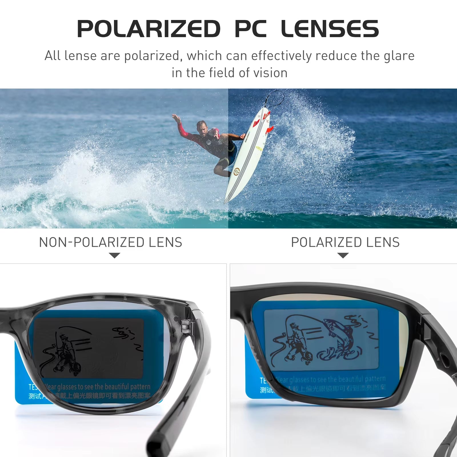 KAPVOE Polarized Glasses Men Women Fishing Goggles Camping Hiking Road Driving Eyewear Sport Sunglasses Bicycle Running Glasses