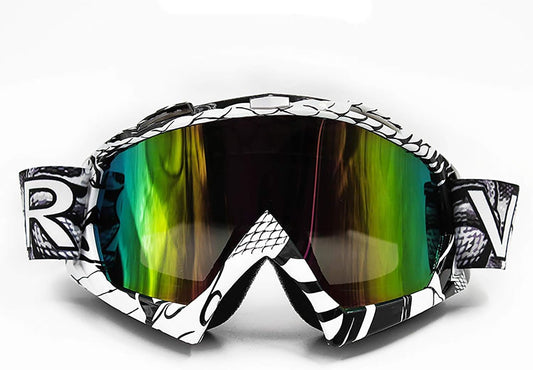 Excite Bike Goggles Dirt Bike off Road Motocross Motorcycle Motorbike Safety Glasses anti UV Anti-Scratch Dustproof Windproof Cycling Racing Riding Skiing for Men Women Kids Adults Ql036-Tinted KG3