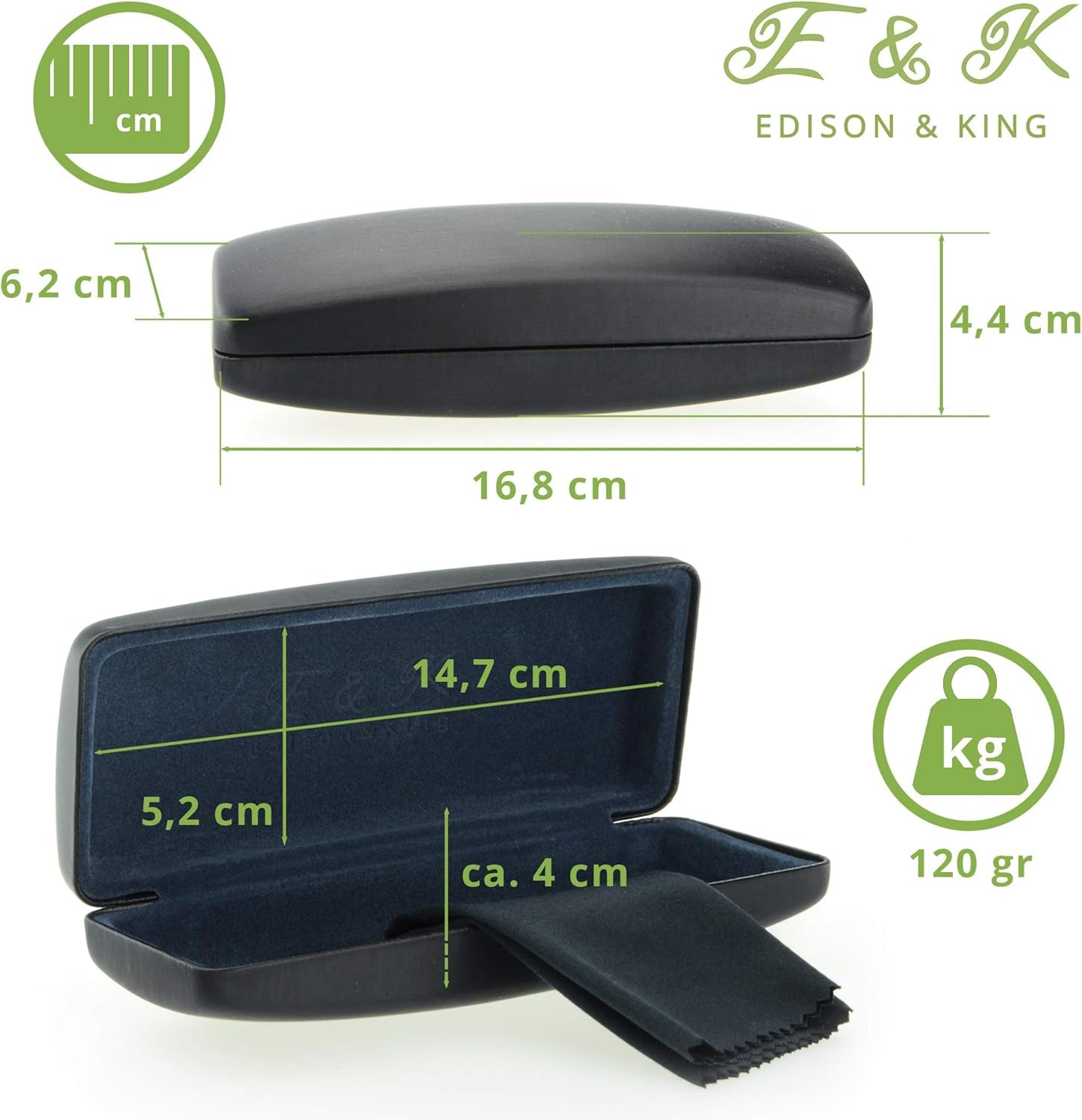 Glasses Case with Customizable Colors - Sturdy Sunglasses Case Includes Free Glasses Cleaning Cloth
