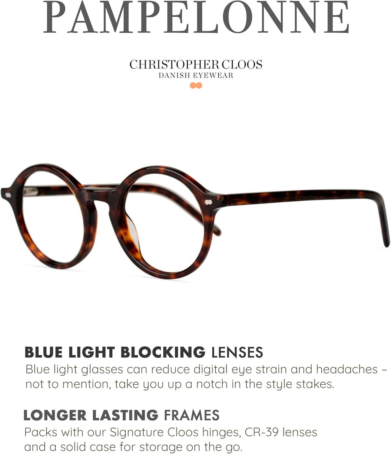 - Pampelonne Espresso - Danish Design Blue Light Glasses for Men & Women - Fashion Designer Glasses - Computer Glasses - Unisex - Non Prescription - Prescription Ready