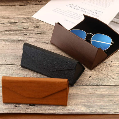 Glasses Cases, Eyeglasses Case Hard Shell for Men Women, PU Folding Glasses Sunglasses Case Portable with Clean Cloth