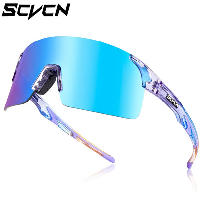 SCVCN New HD Cycling Sunglasses Sports Running Glasses Men'S Women Mountain Bicycle Glasses Outdoor UV400 Bike Eyewear