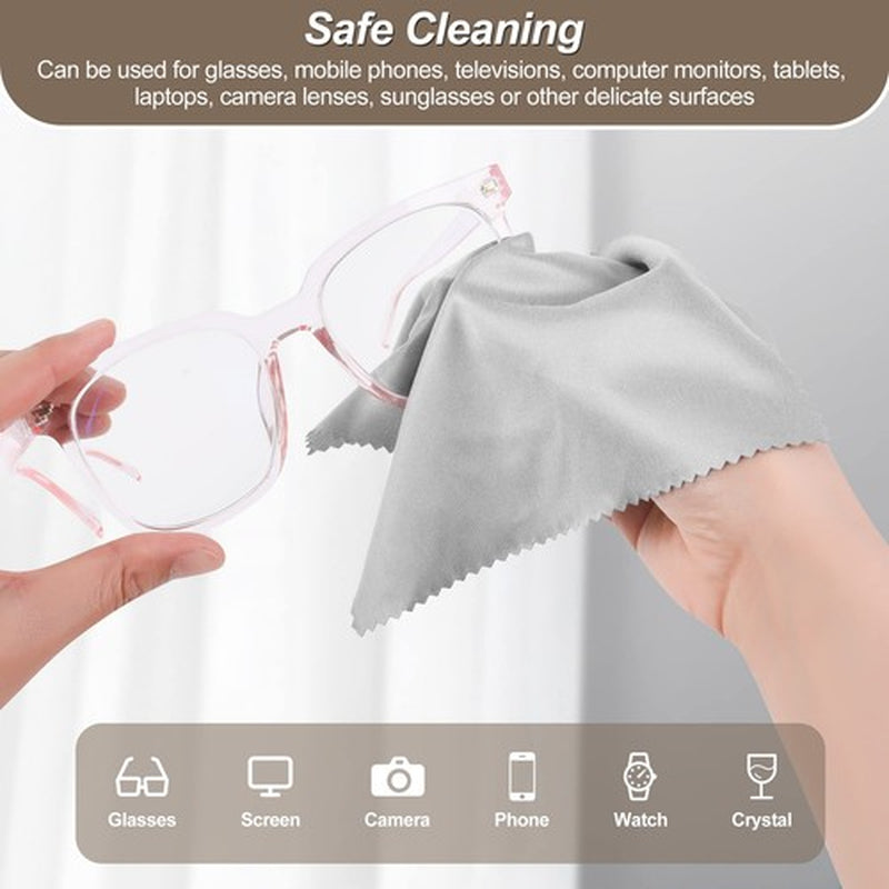 32 Pack Microfiber Cleaning Cloths (7 X 6) Glasses Cleaning Cloth for Eyegl