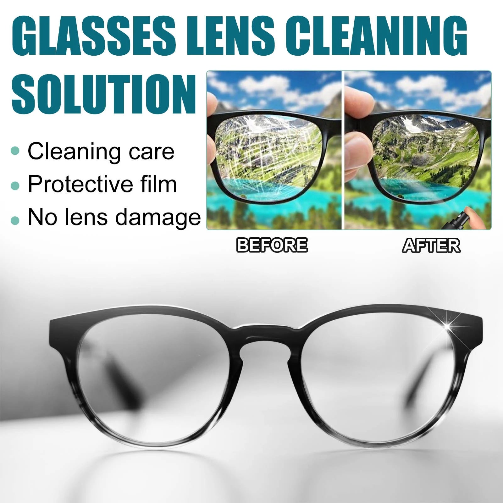 Eyeglass Lens Scratch Remover, 100Ml Eye Glass Spray Cleaning Repair Liquid, Mirror Sunglasses Screen Cleaner Tools